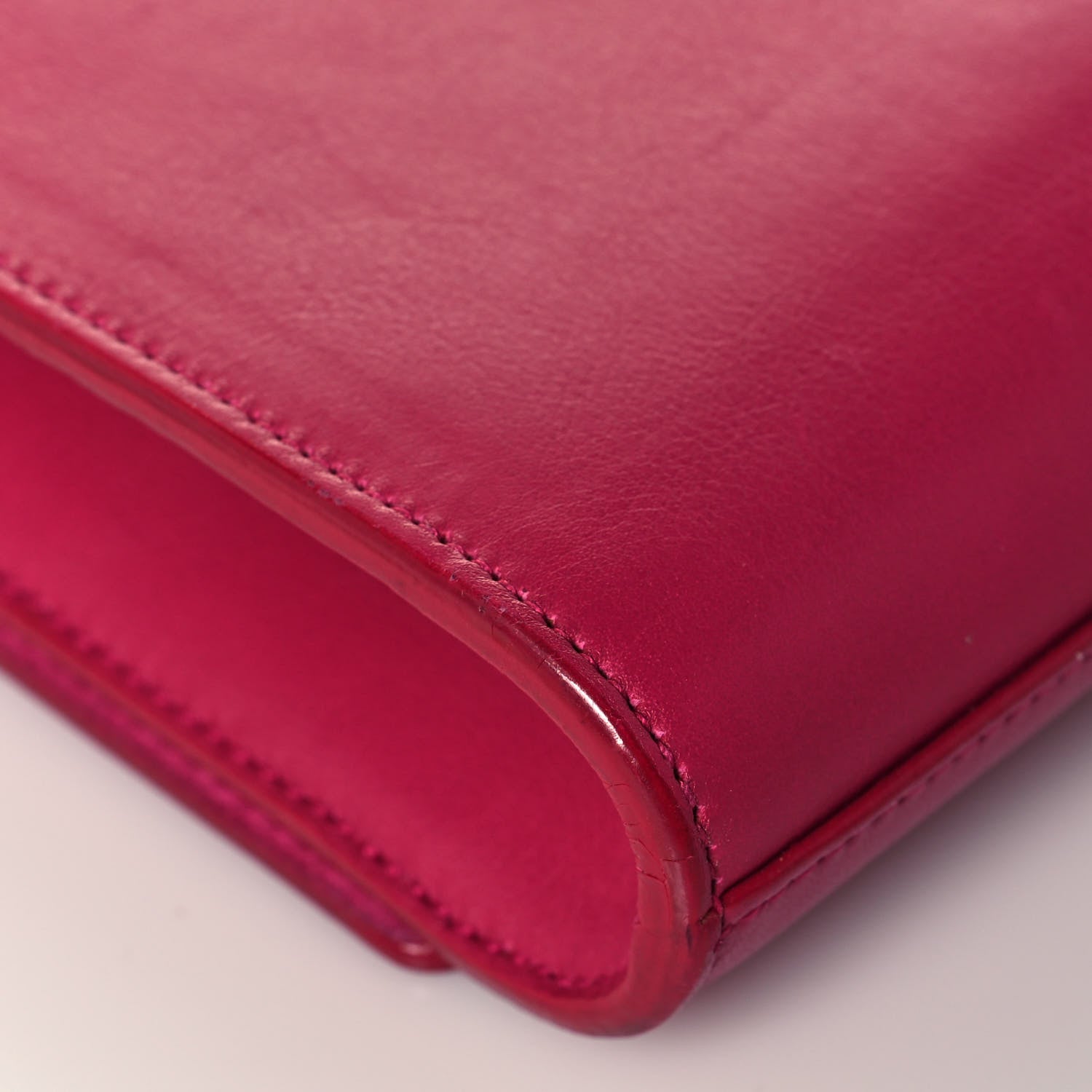 Saint Laurent Calfskin Classic Y Ligne Clutch Fuchsia 10 of 20