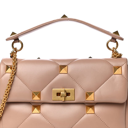 Valentino Garavani Nappa Large Roman Stud Shoulder Bag Rose Cannelle 7 of 9