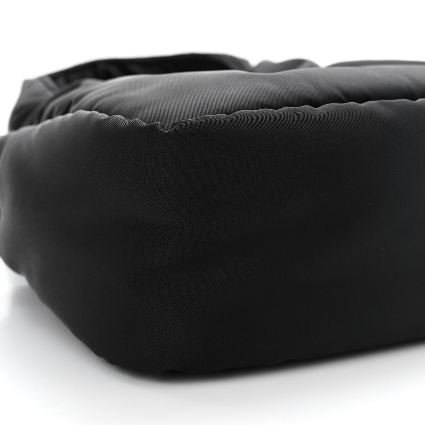 Re-Nylon Soft Padded Small Double Handled Shoulder Bag Black