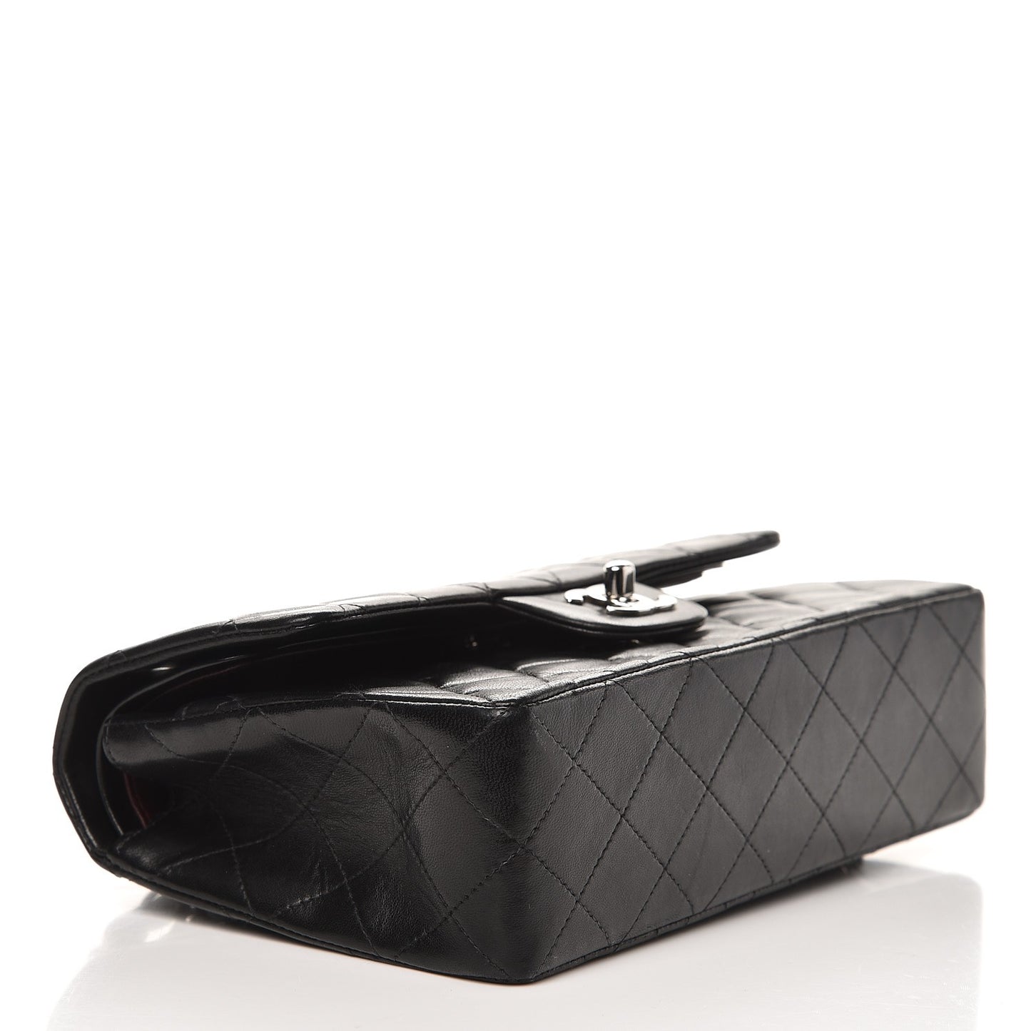 Lambskin Quilted Small Double Flap Black