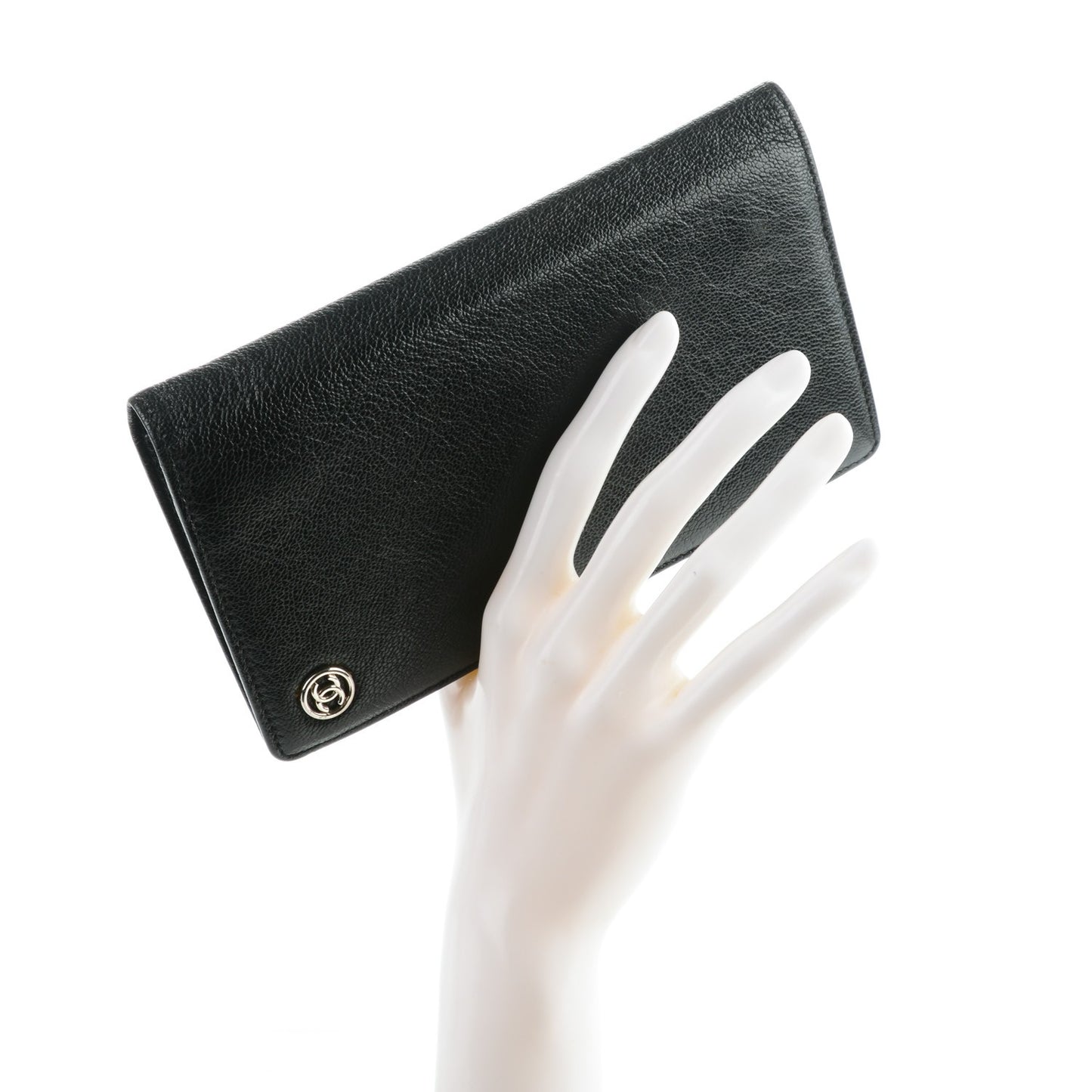 Goatskin CC Yen Wallet Black
