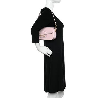 Gucci Azalea Calfskin Crystal Small Horsebit 1955 Chain Shoulder Bag Pink 3 of 11