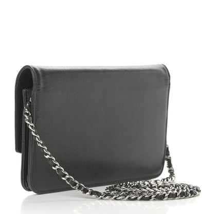 Chanel Caviar Sevruga Wallet On Chain WOC Black 3 of 14