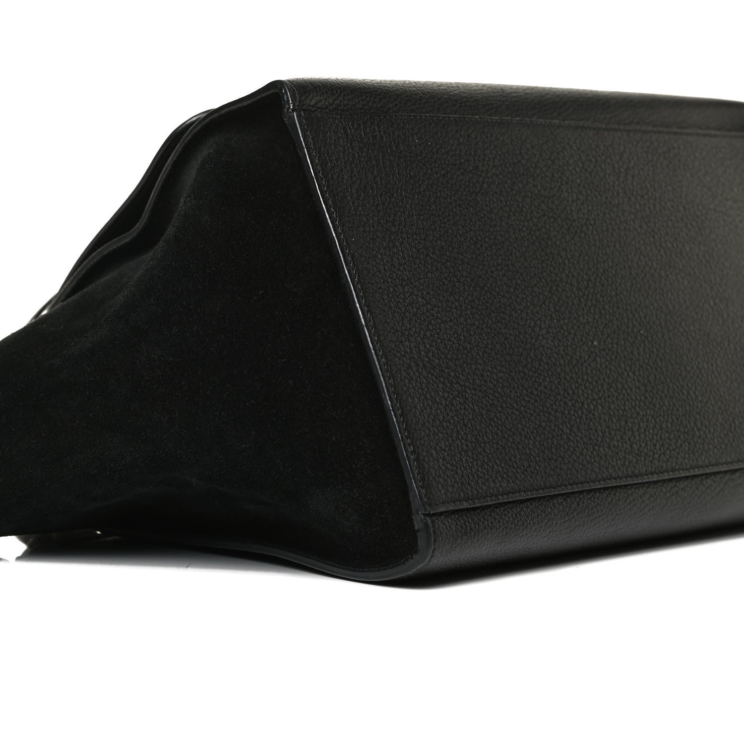 Celine Drummed Calfskin Suede Medium Trapeze Black 8 of 14