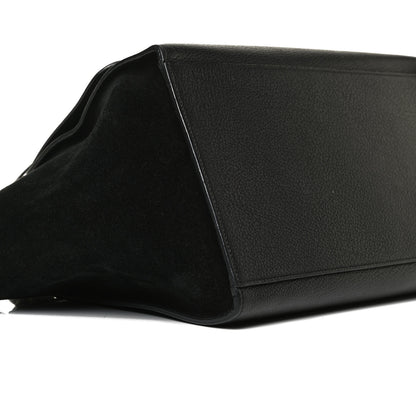 Celine Drummed Calfskin Suede Medium Trapeze Black 8 of 14
