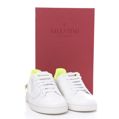 Valentino Garavani Calfskin Womens Backnet Sneakers 36 White Fluo Yellow 9 of 9
