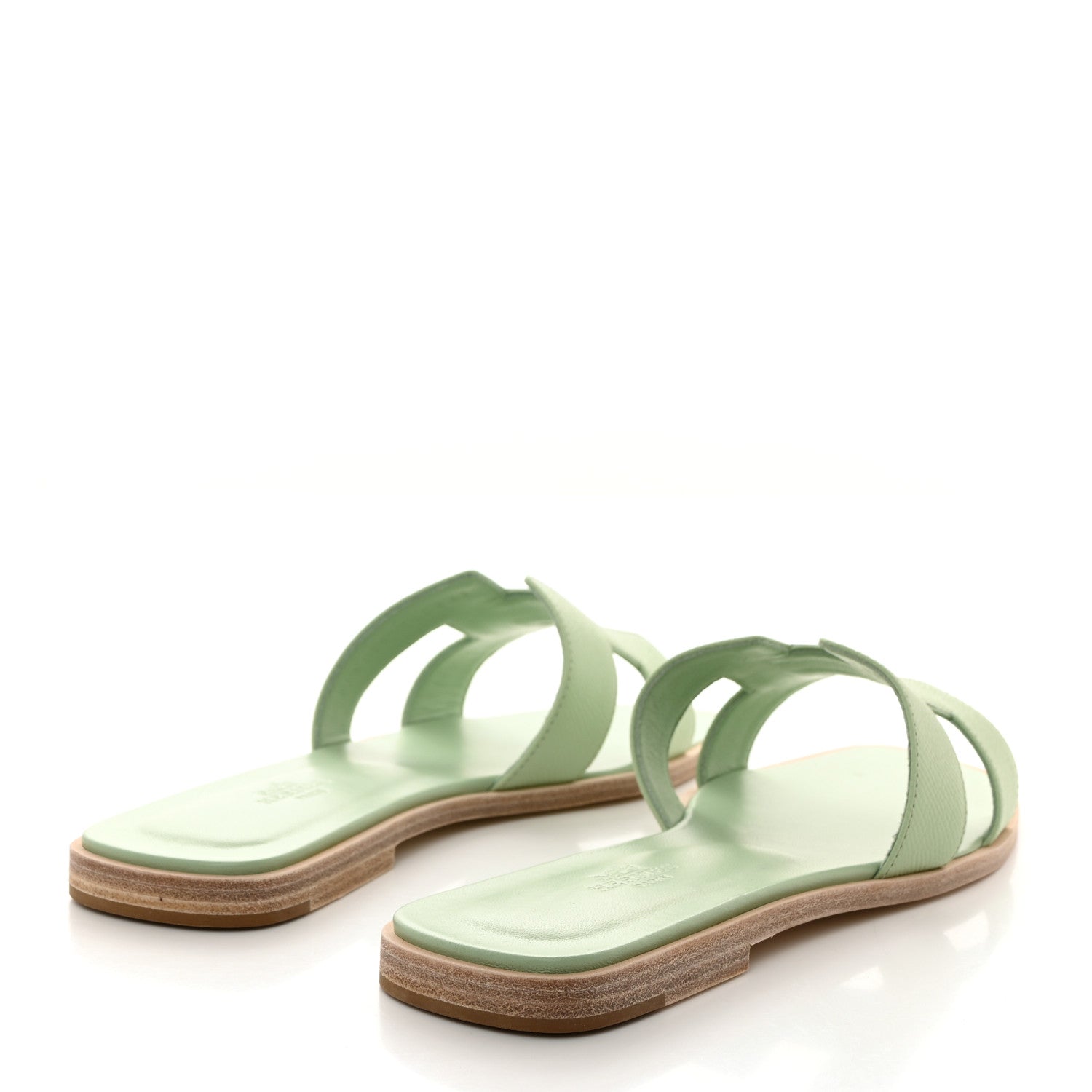 Hermes Epsom Oran Sandals 38 Vert Jade 3 of 9