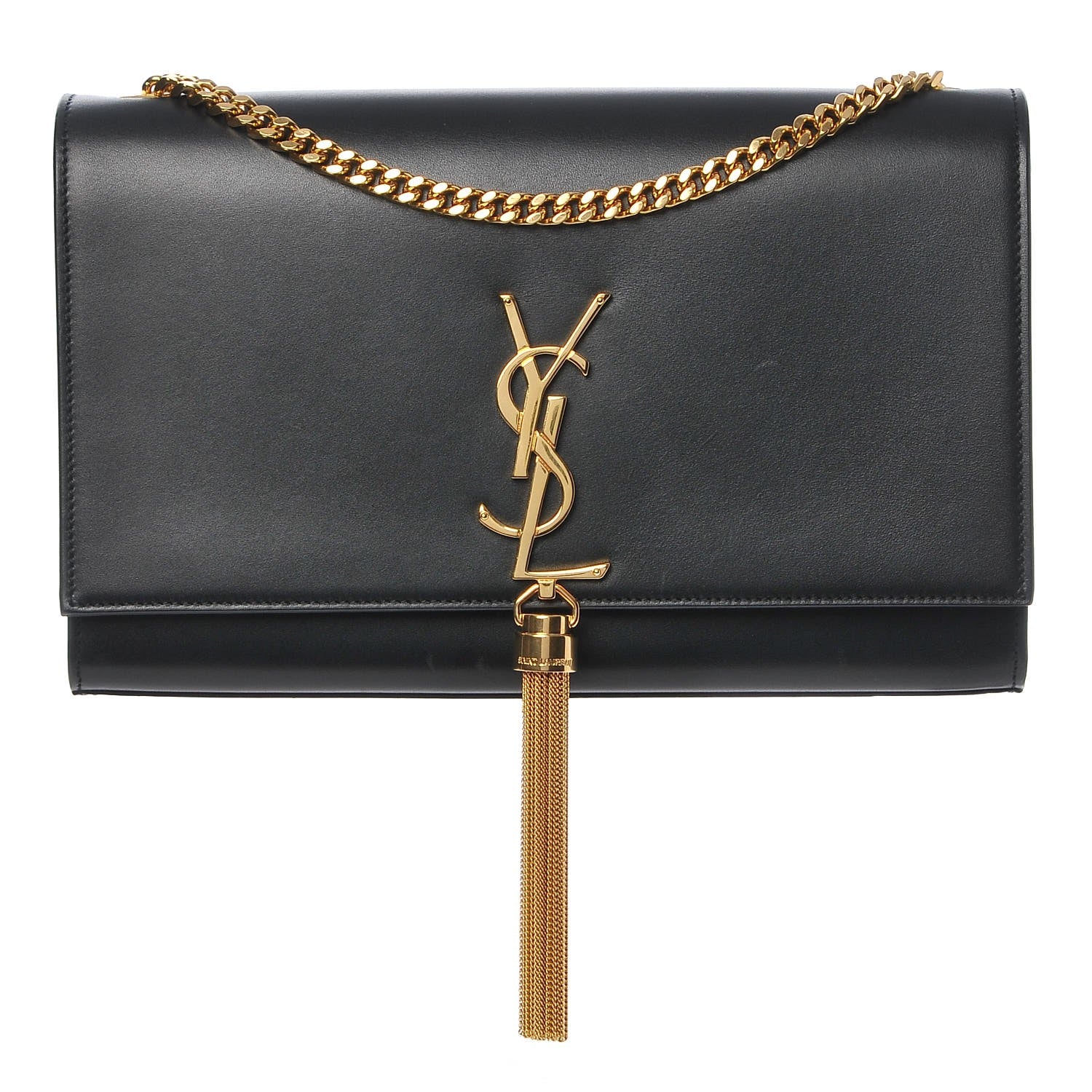 Saint Laurent Smooth Calfskin Medium Classic Monogram Kate Tassel Satchel Black 1 of 7