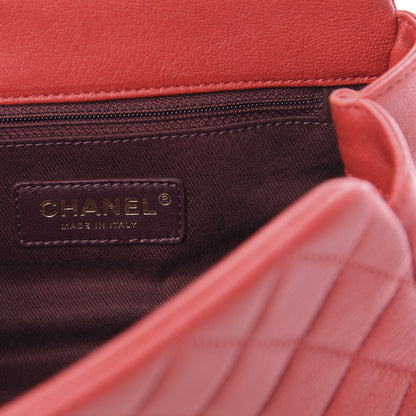 Chanel Shiny Sheepskin Quilted Mini Trapezio Flap Red 6 of 11