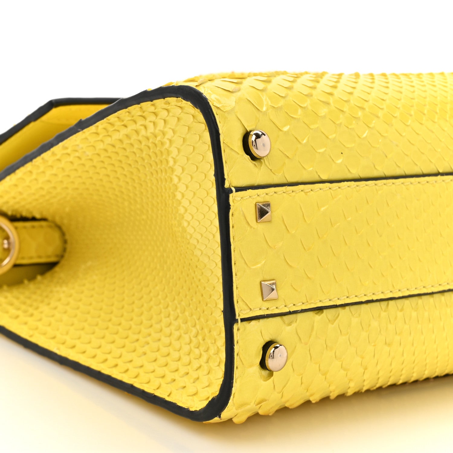 Valentino Garavani Snakeskin Embossed Mini VSling Top Handle Bag Yellow 9 of 13