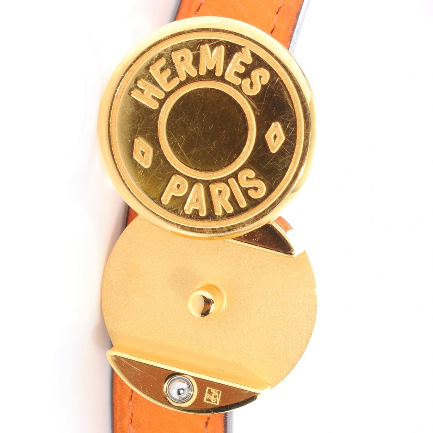 Hermes Chamonix Looping Interchangeable Bracelet Orange and Black 9 of 9