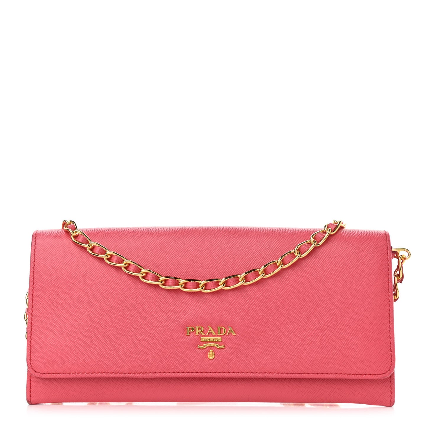 Saffiano Metal Oro Chain Wallet Peonia