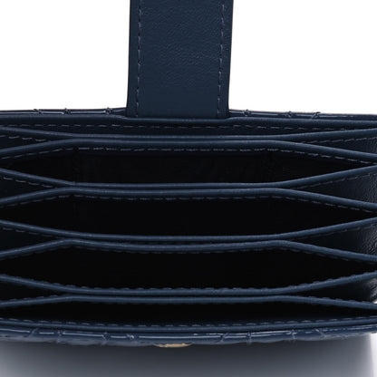 Christian Dior Patent Cannage Lady Dior 5-Gusset Card Holder Navy Blue 4 of 4