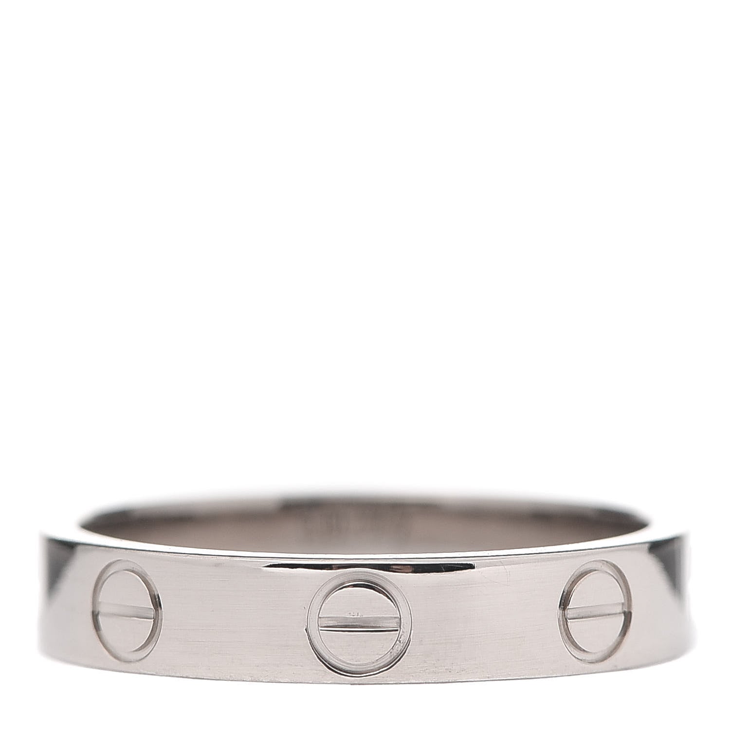 Cartier 18K White Gold 3.5mm LOVE Wedding Band Ring 51 5.75 1 of 4