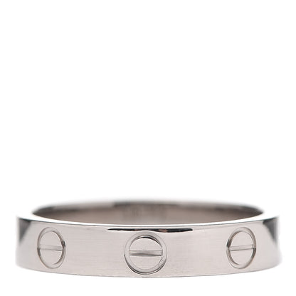 Cartier 18K White Gold 3.5mm LOVE Wedding Band Ring 51 5.75 1 of 4