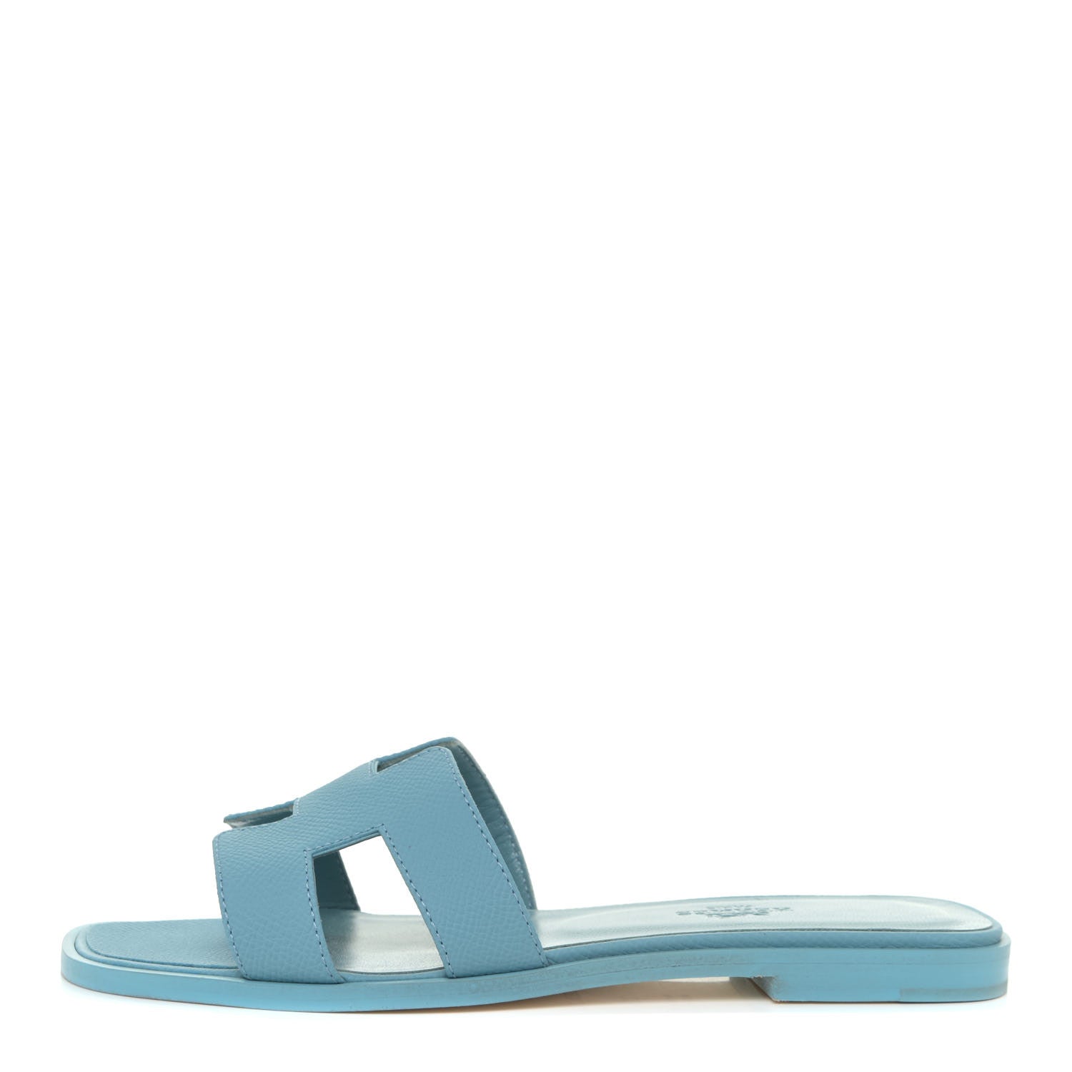 Hermes Epsom Oran Sandals 36.5 Bleu Littoral 1 of 9