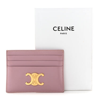 Celine Shiny Calfskin Triomphe Card Holder Petal 9 of 9