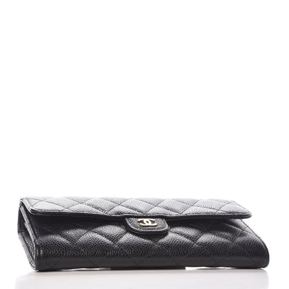 Chanel Caviar Quilted Large Gusset Flap Wallet Black 4 of 9