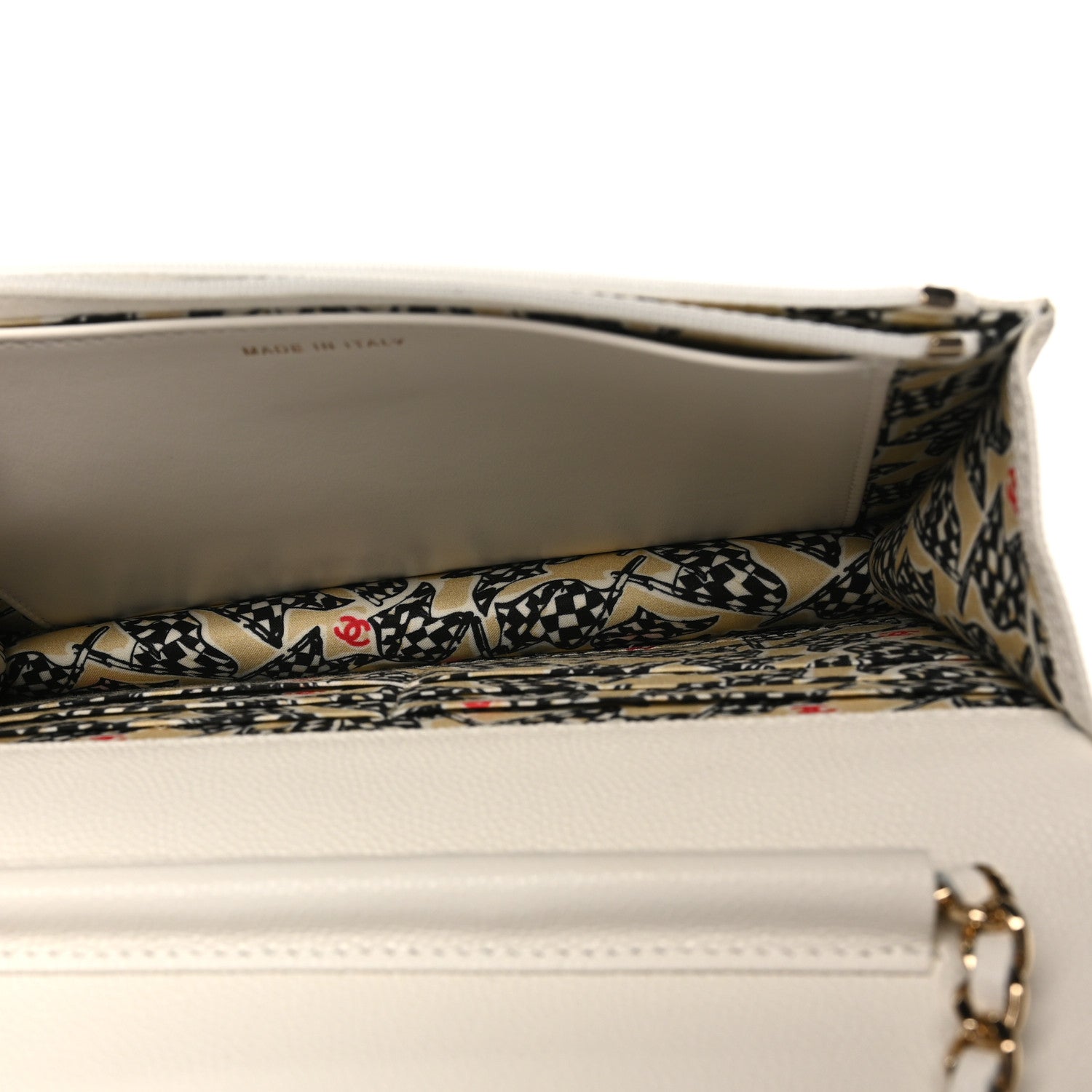 Chanel Caviar Quilted Striated CC Wallet on Chain WOC White 5 of 12