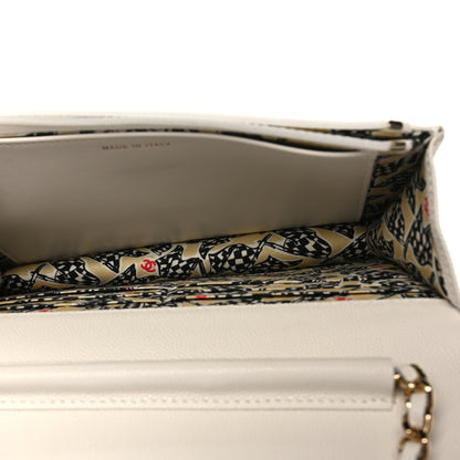 Chanel Caviar Quilted Striated CC Wallet on Chain WOC White 5 of 12