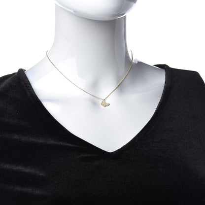 Van Cleef & Arpels 18K Yellow Gold Mother of Pearl Sweet Alhambra Butterfly Pendant Necklace 2 of 8