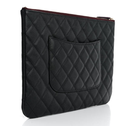 Chanel Caviar Quilted Medium Cosmetic Case Black 3 of 7