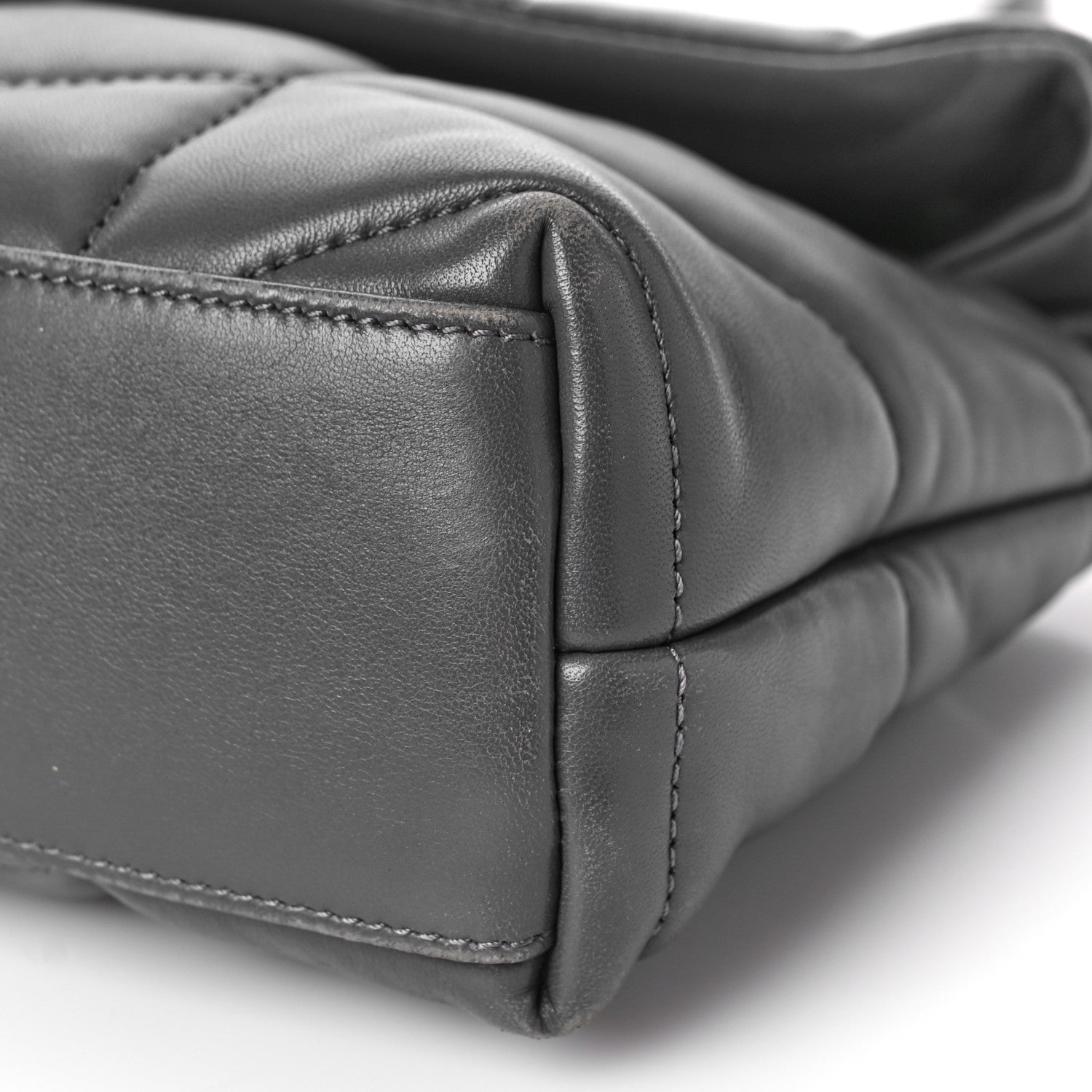 Saint Laurent Lambskin Quilted Toy Loulou Puffer Monogram Chain Satchel Storm 9 of 9