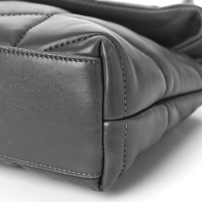 Saint Laurent Lambskin Quilted Toy Loulou Puffer Monogram Chain Satchel Storm 9 of 9