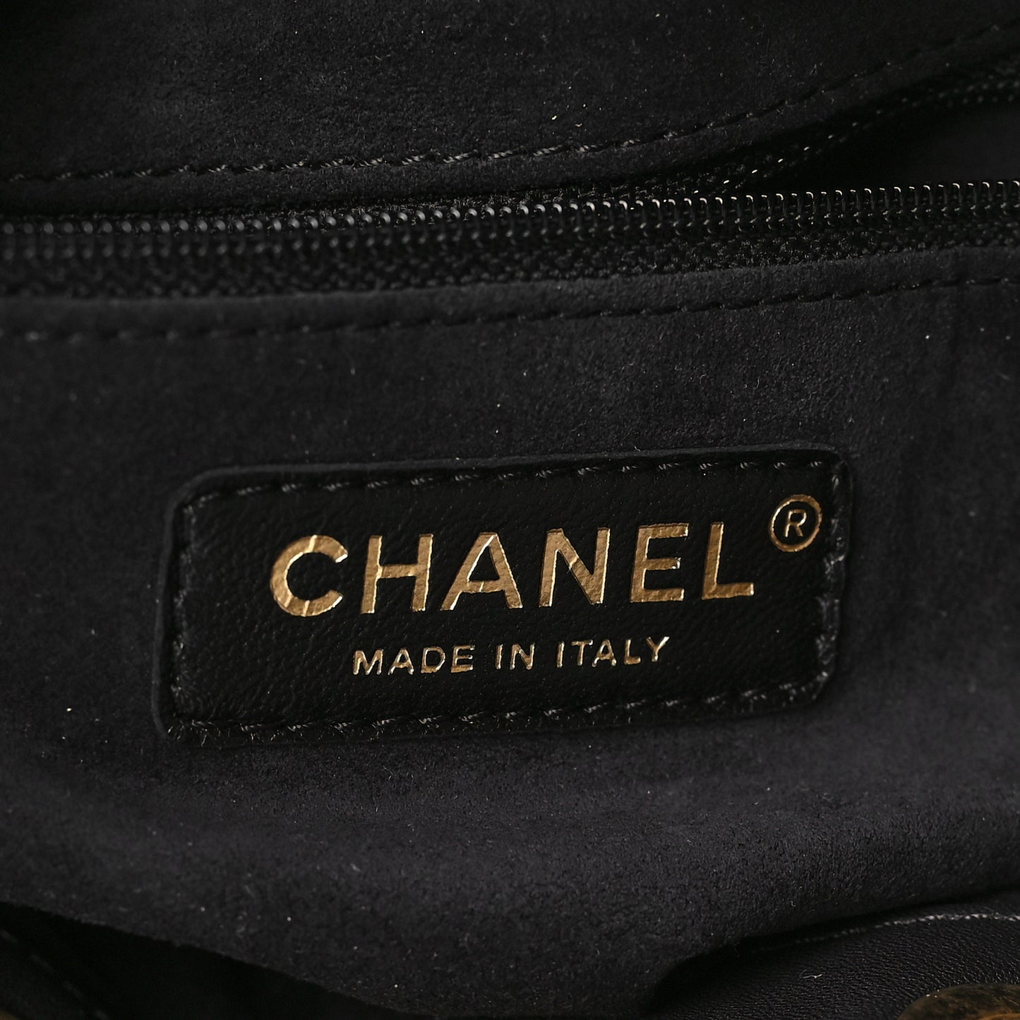 Calfskin Stitched Small Paris Rome Drawstring CC Bag Black