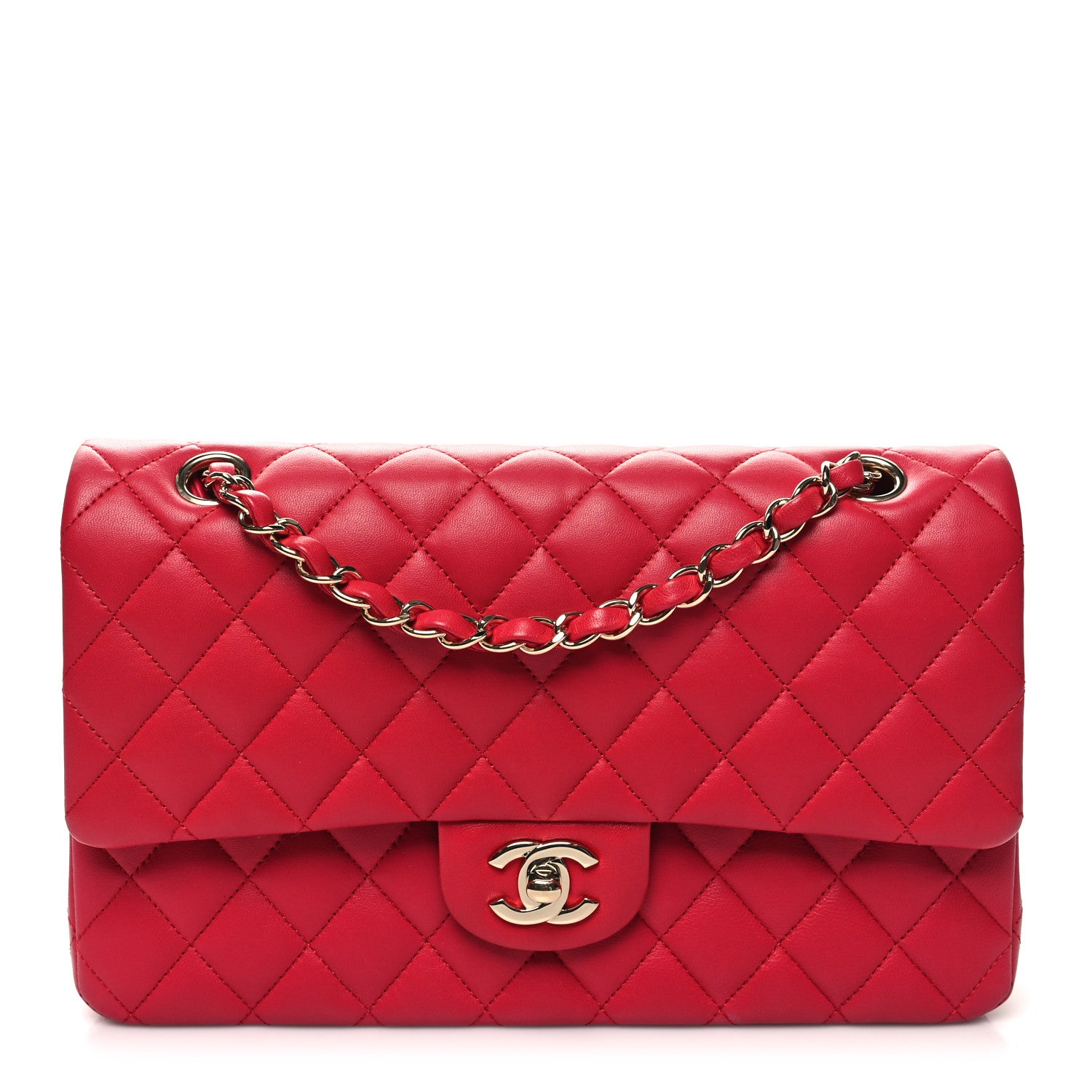 Chanel Lambskin Quilted Medium Double Flap Red 1 of 10