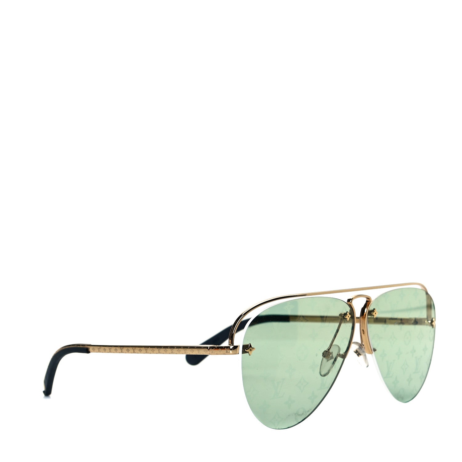 Louis Vuitton Metal Monogram Clockwise Sunglasses Green 4 of 5