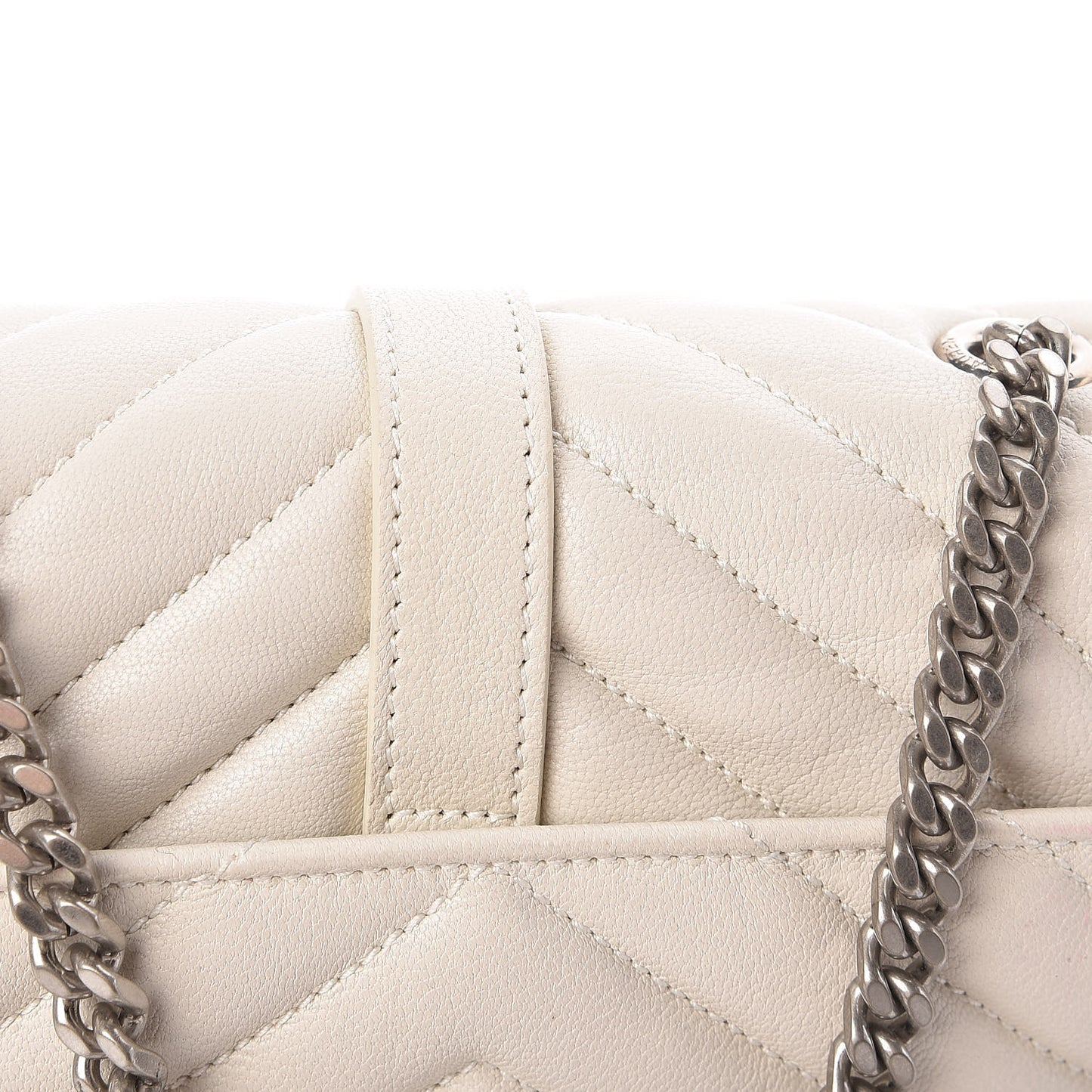 Sheepskin Matelasse Monogram Classic Baby Chain Bag White