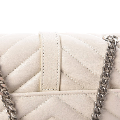 Saint Laurent Sheepskin Matelasse Monogram Classic Baby Chain Bag White 15 of 17