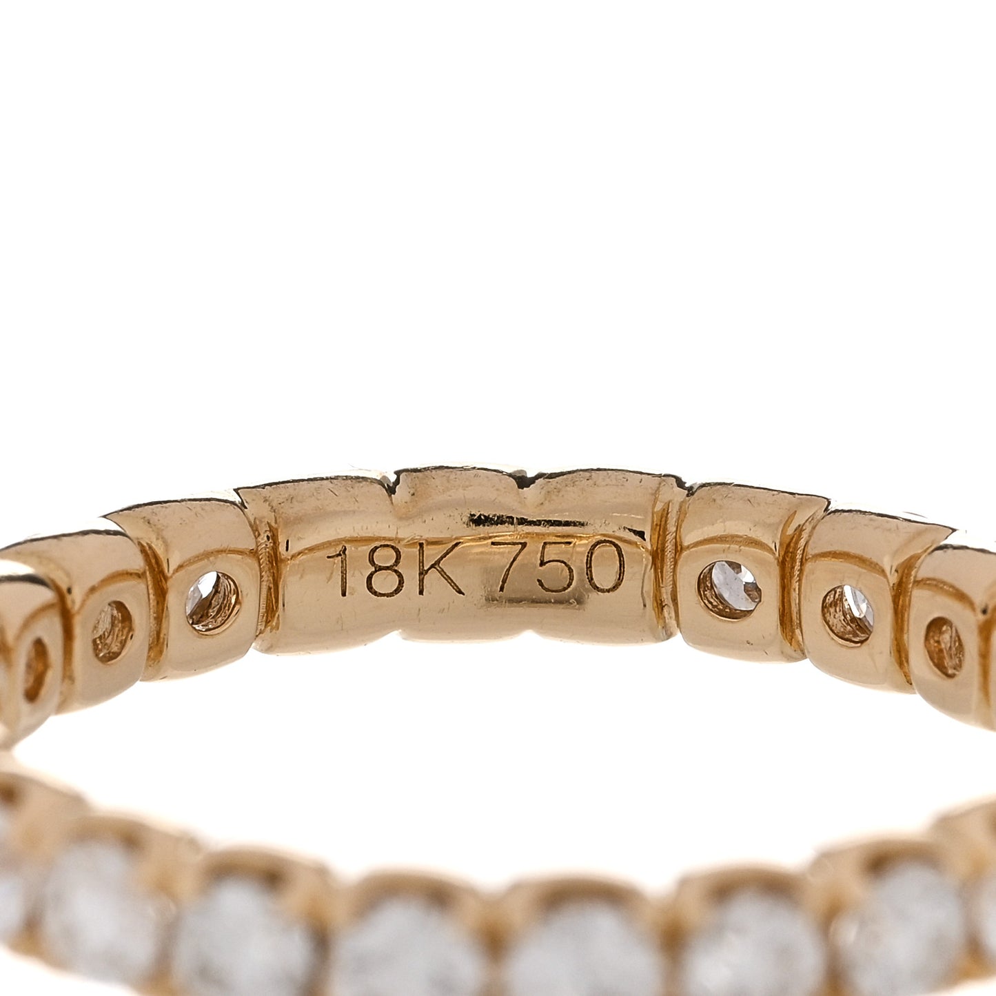 18K Yellow Gold Diamond 1.08ct Full Eternity Band Ring 53 6.25