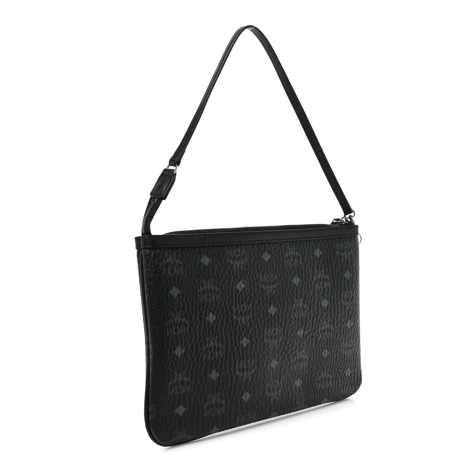 MCM Visetos Liz Shopper Tote Pouch Black 3 of 14