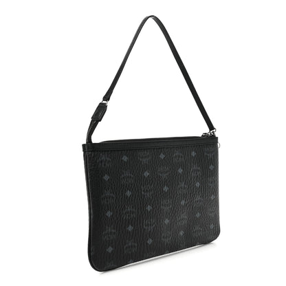 MCM Visetos Liz Shopper Tote Pouch Black 3 of 14