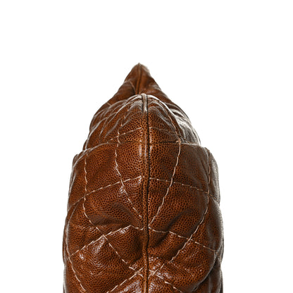 Chanel Crumpled Grained Calfskin Coco Pleats Hobo Brown 14 of 17