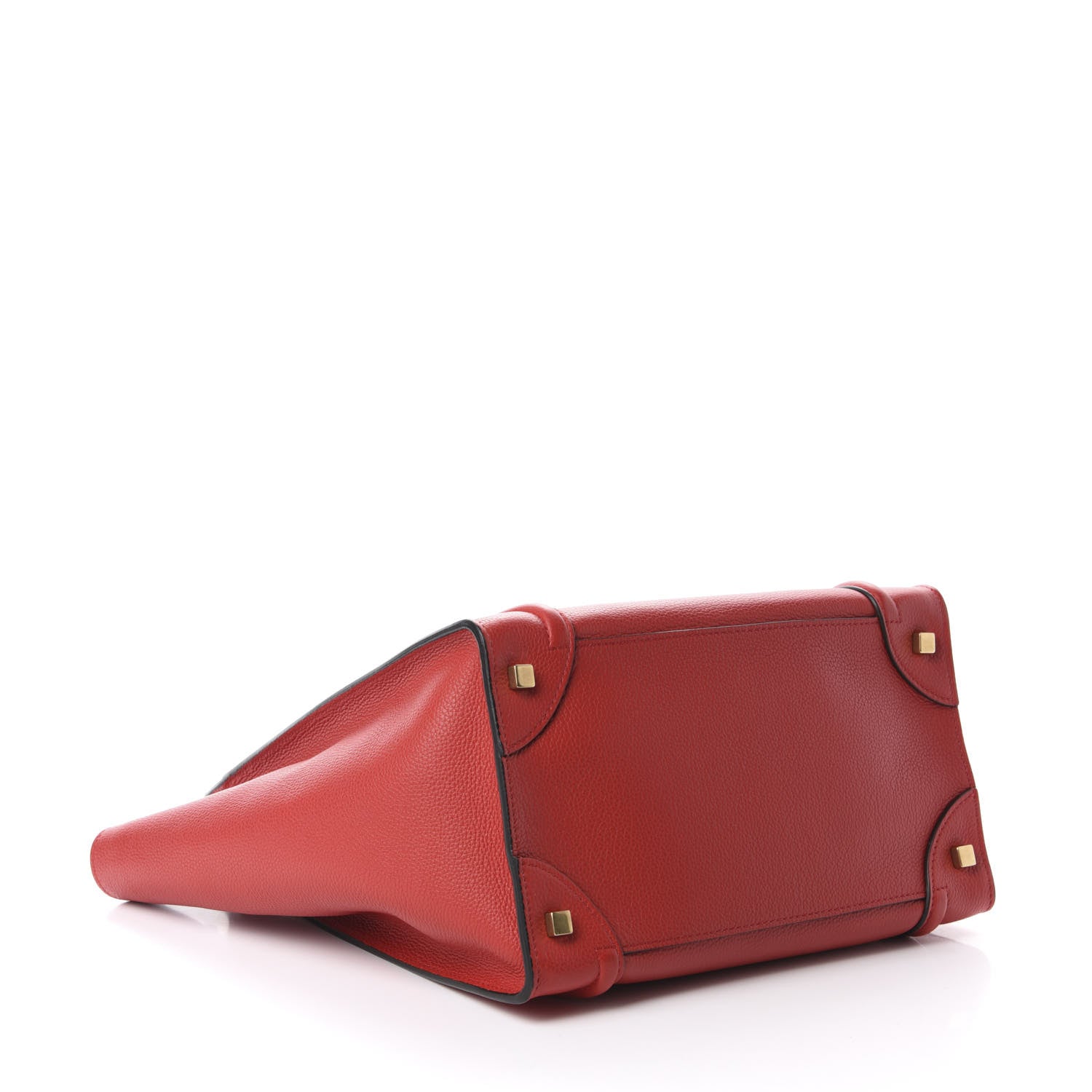 Celine Drummed Calfskin Mini Luggage Coquelicot 4 of 10