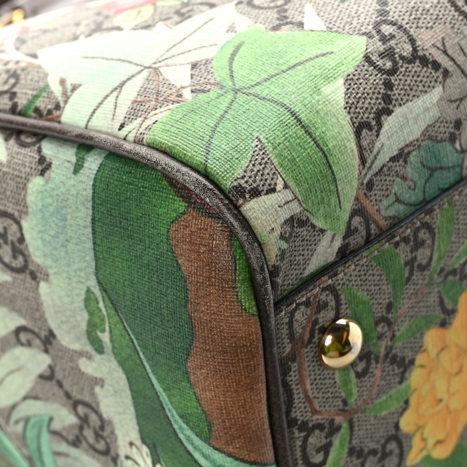 Gucci GG Supreme Monogram Tian Medium Boston Beige Multicolor New Acero 10 of 11