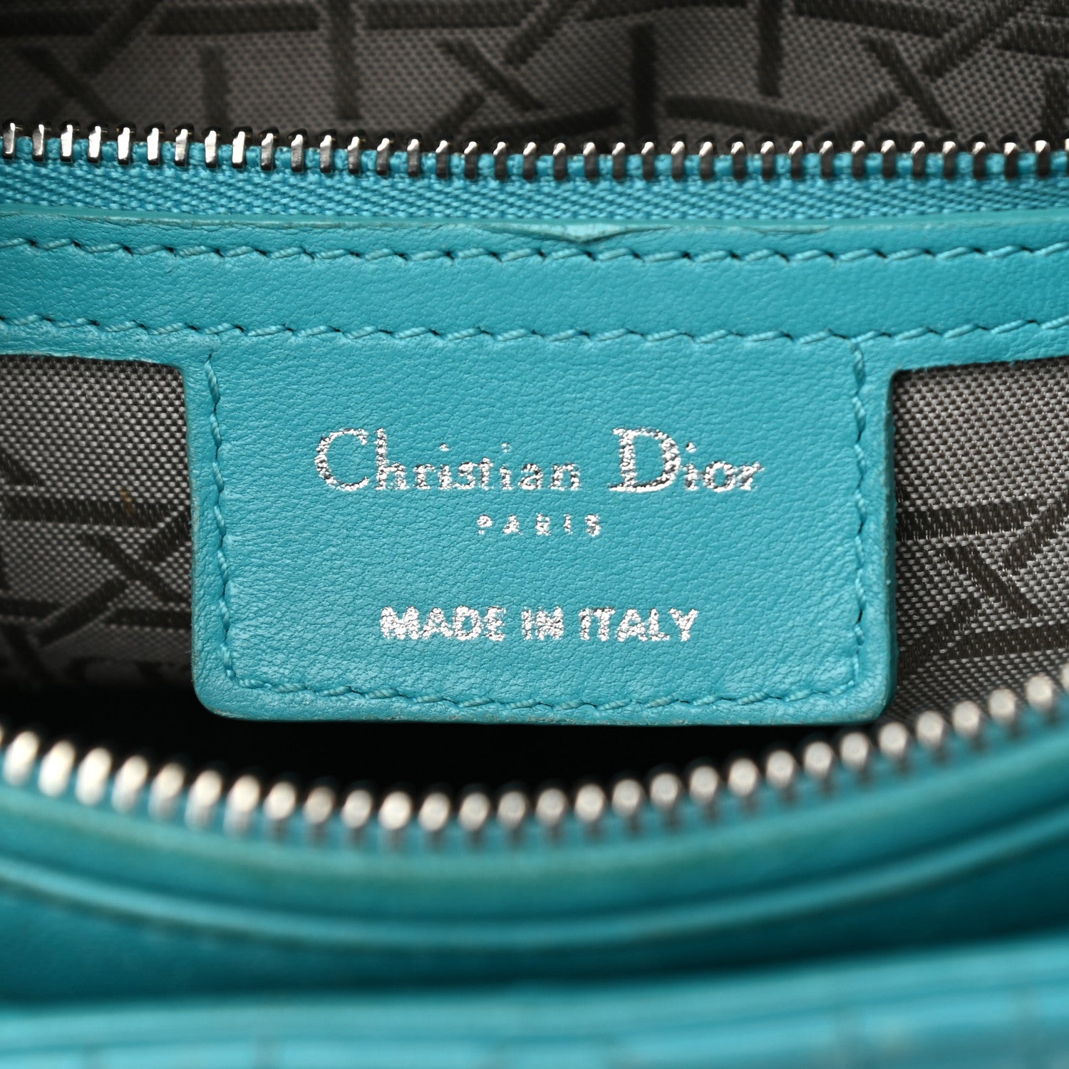 Christian Dior Lambskin Cannage Medium Lady Dior Turquoise 6 of 20
