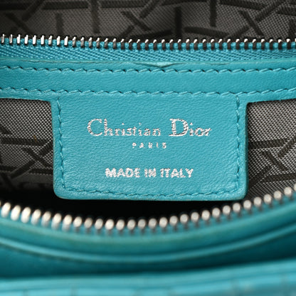 Christian Dior Lambskin Cannage Medium Lady Dior Turquoise 6 of 20