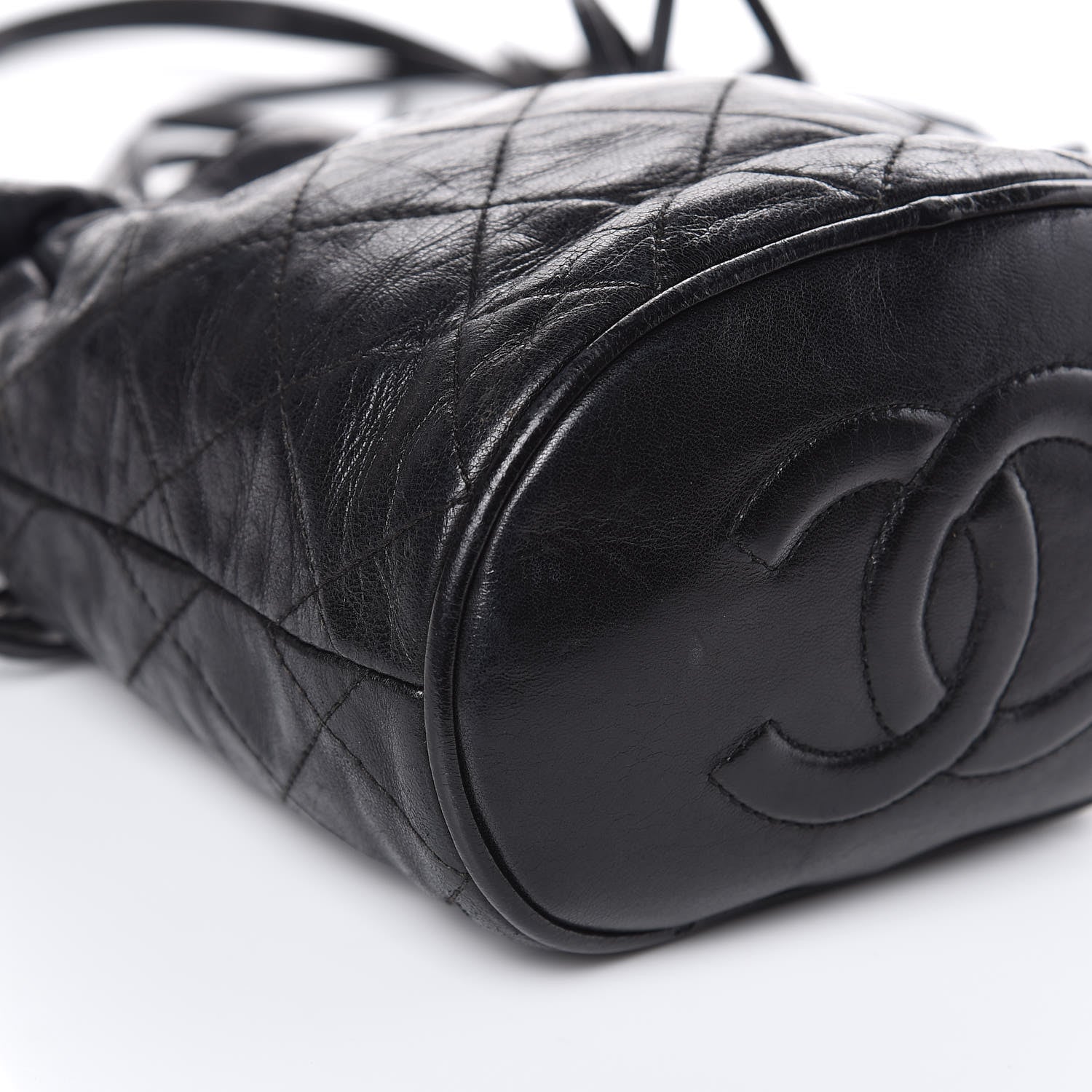 Chanel Lambskin Tassel Drawstring Pouch Bag Black 7 of 14