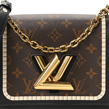 Louis Vuitton Calfskin Monogram Braided Twist Shoulder Bag MM Black 8 of 10