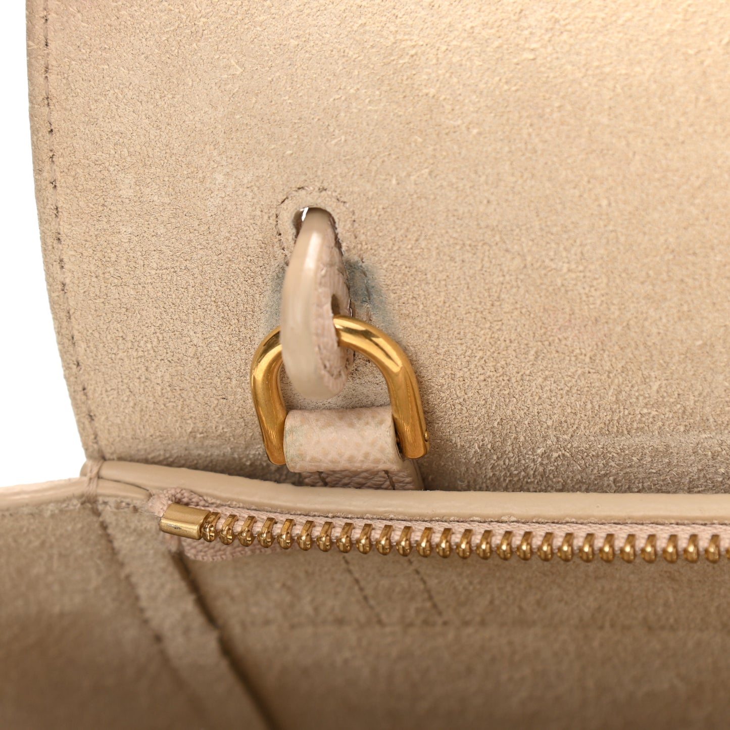 Grained Calfskin Nano Belt Bag Powder