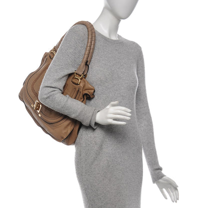 Chloe Calfskin Large Marcie Lock Satchel Beige 2 of 6