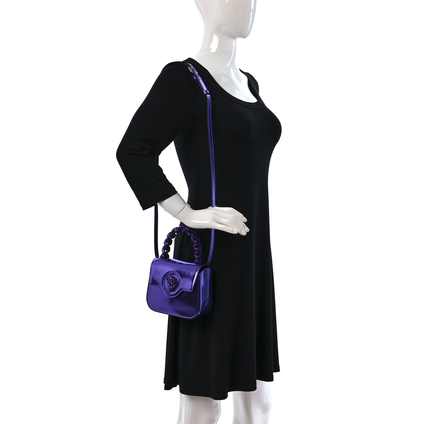 Metallic Mini La Medusa Bag Dark Orchid