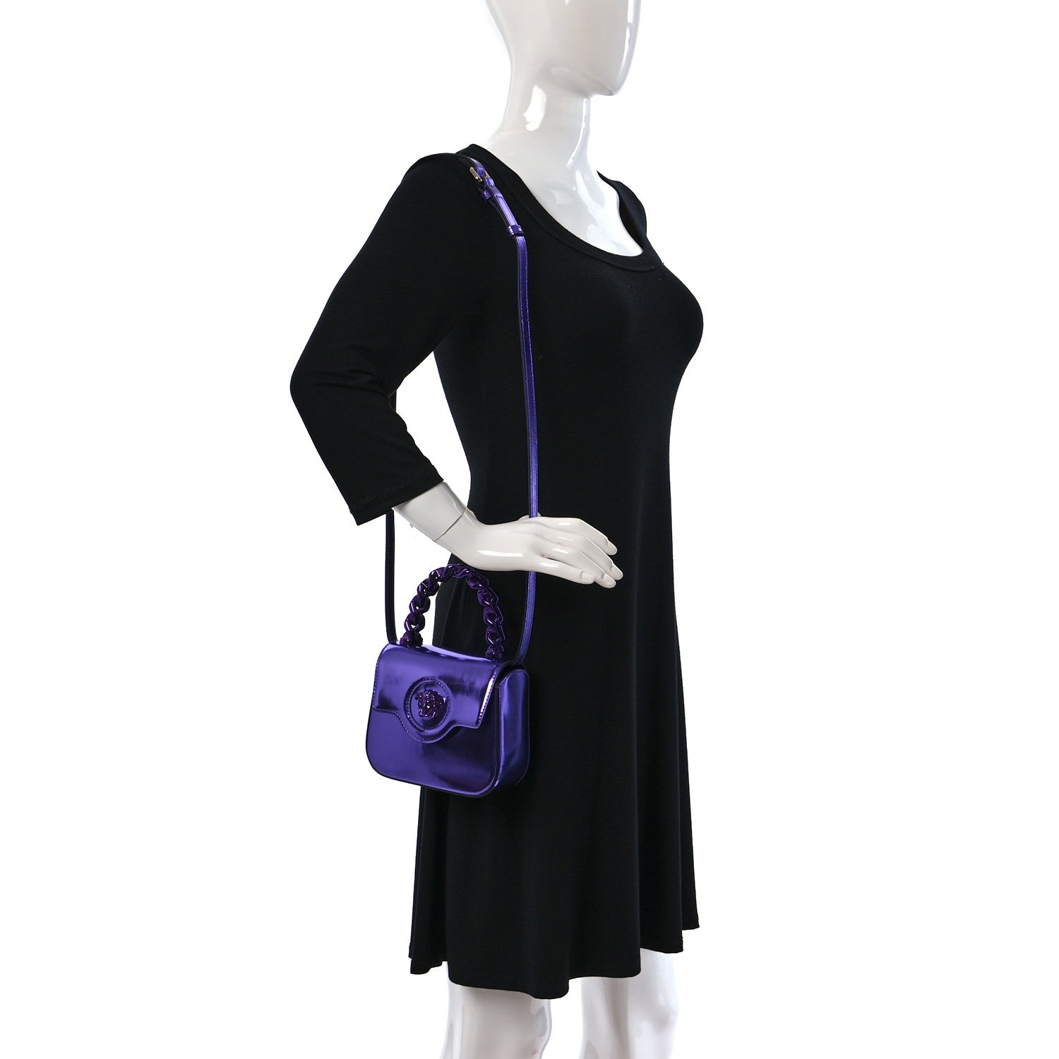 Versace Metallic Mini La Medusa Bag Dark Orchid 2 of 9