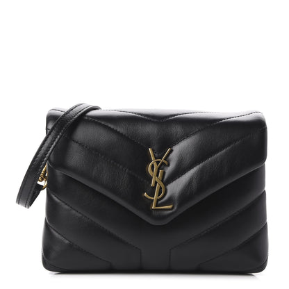 Saint Laurent Calfskin Y Quilted Monogram Toy Loulou Crossbody Bag Black 1 of 11