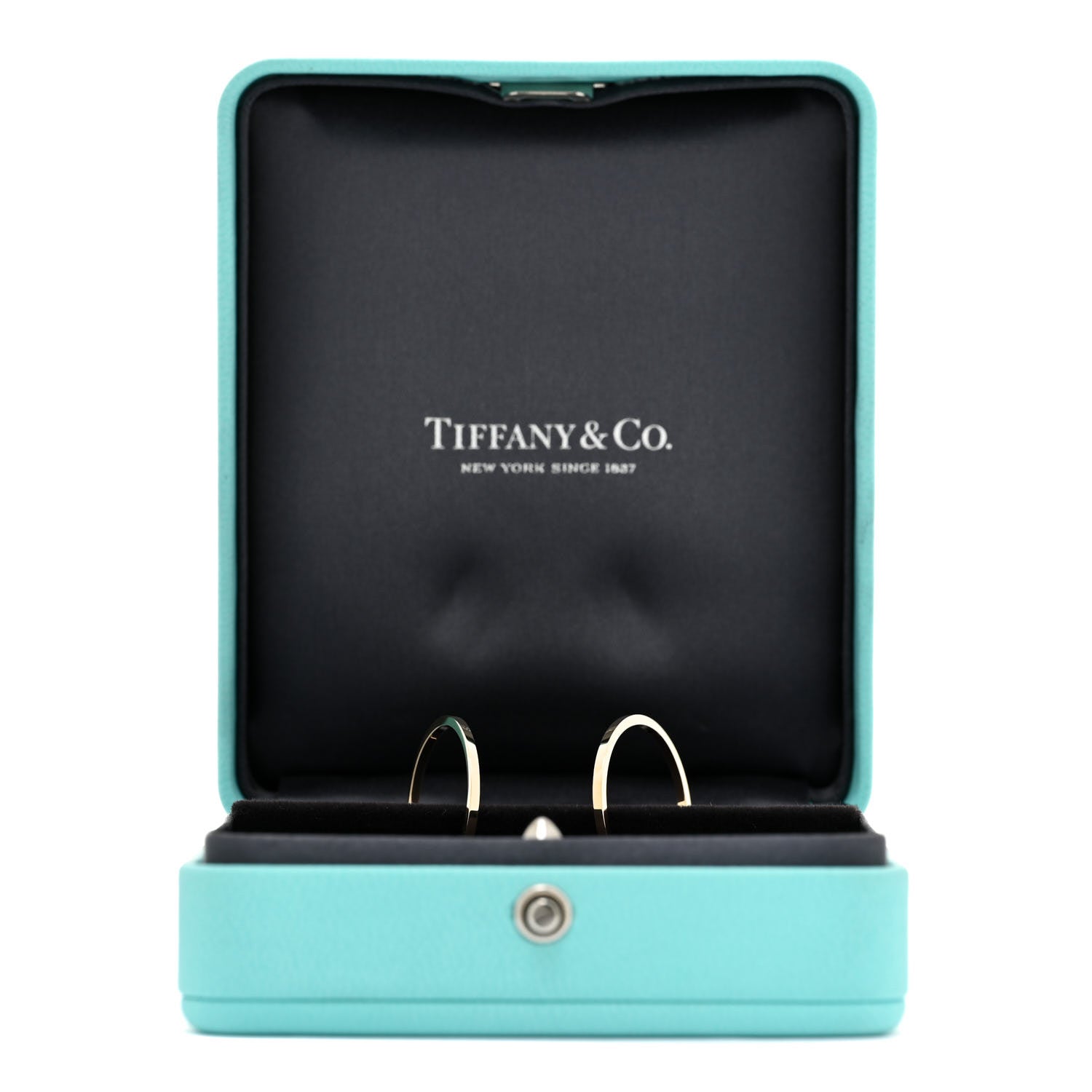 Tiffany 18K Yellow Gold Medium T Wire Hoop Earrings 5 of 5