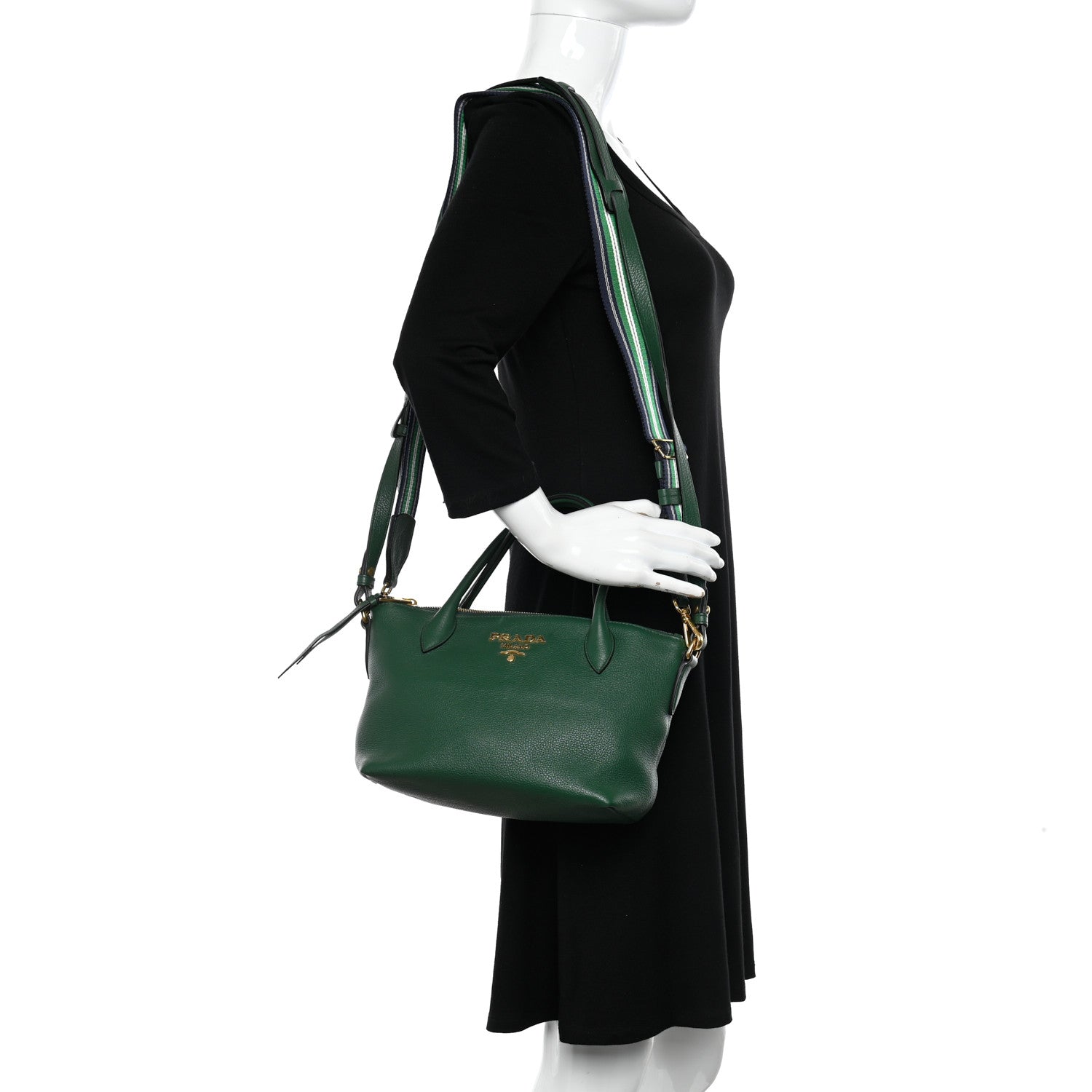 Prada Vitello Daino Shopping Tote Foresta 2 of 11